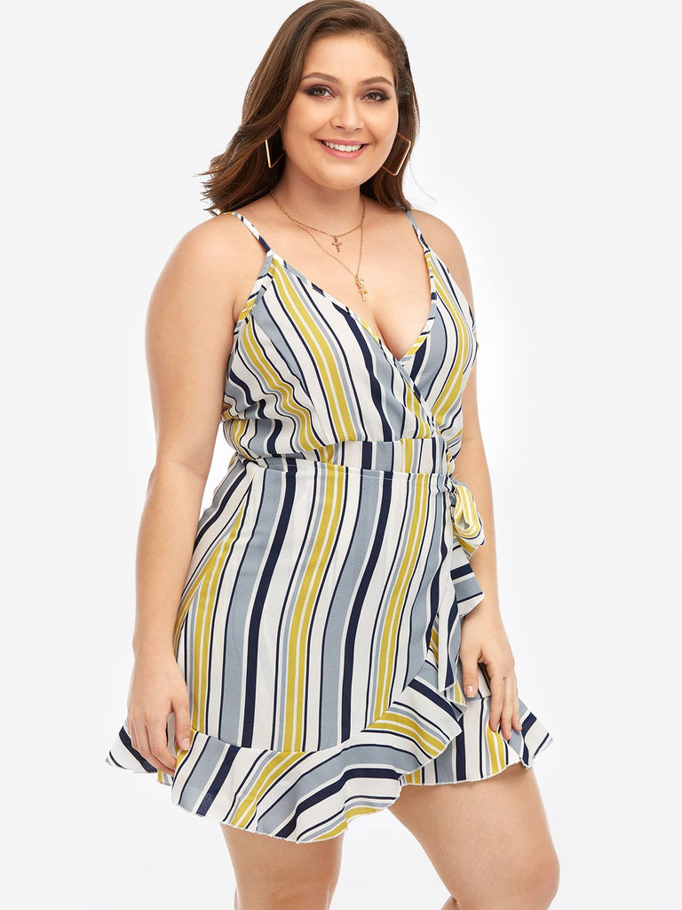 Ladies Striped Plus Size Dresses