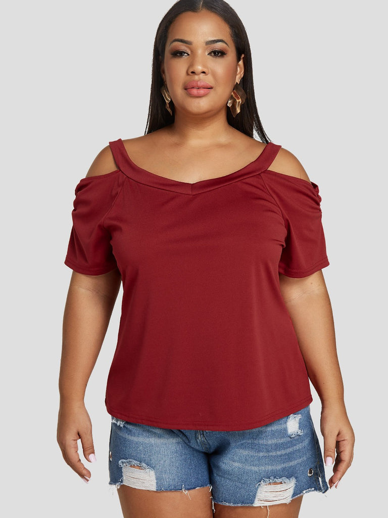 Womens Burgundy Plus Size Tops