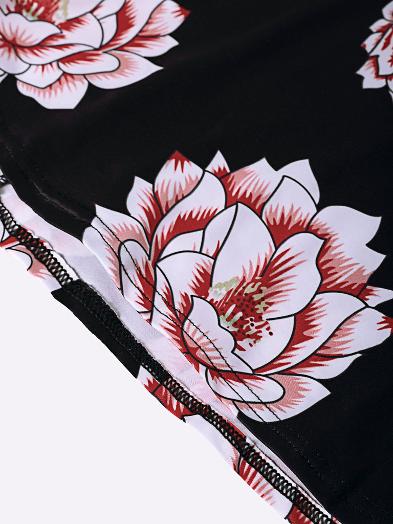 Black Pink Floral Dress