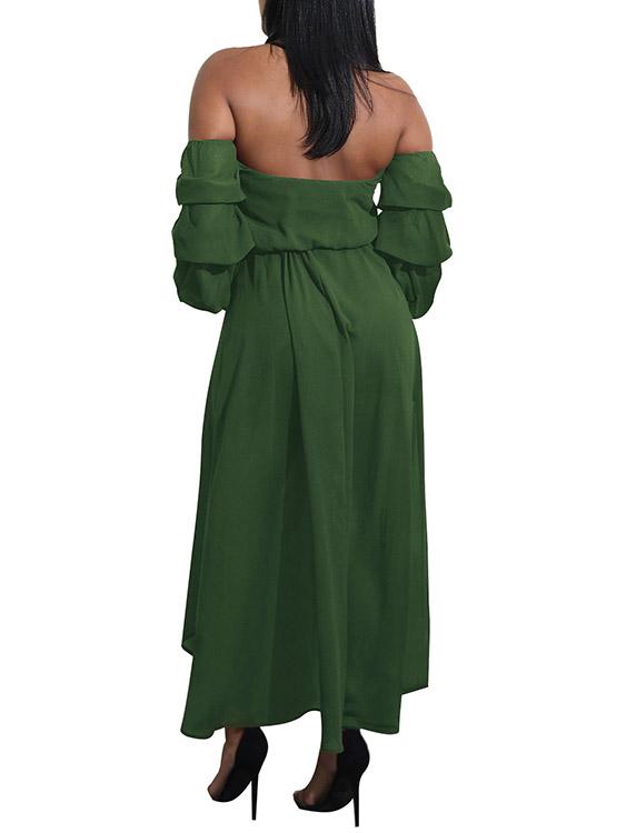 Womens Green Off The Shoulder Dresses