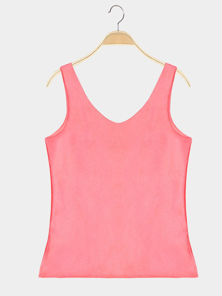 V-Neck Sleeveless Coral Tank Top