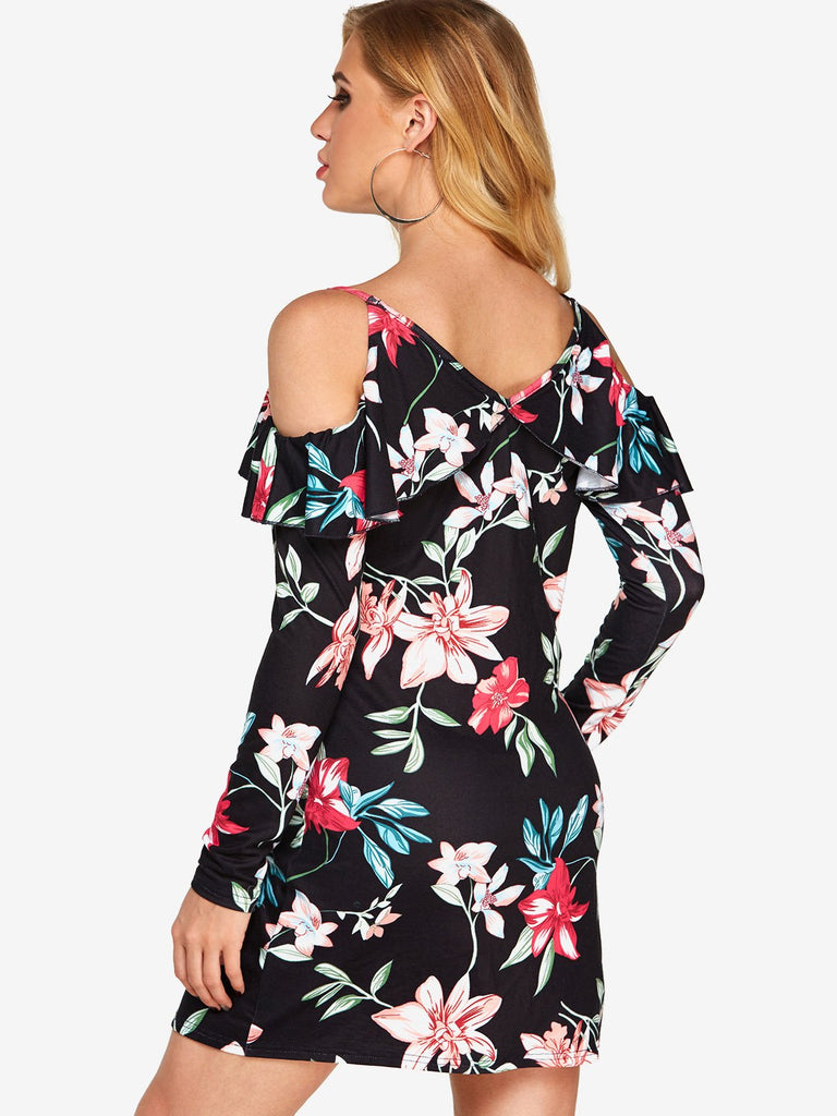 Womens Black Floral Dresses