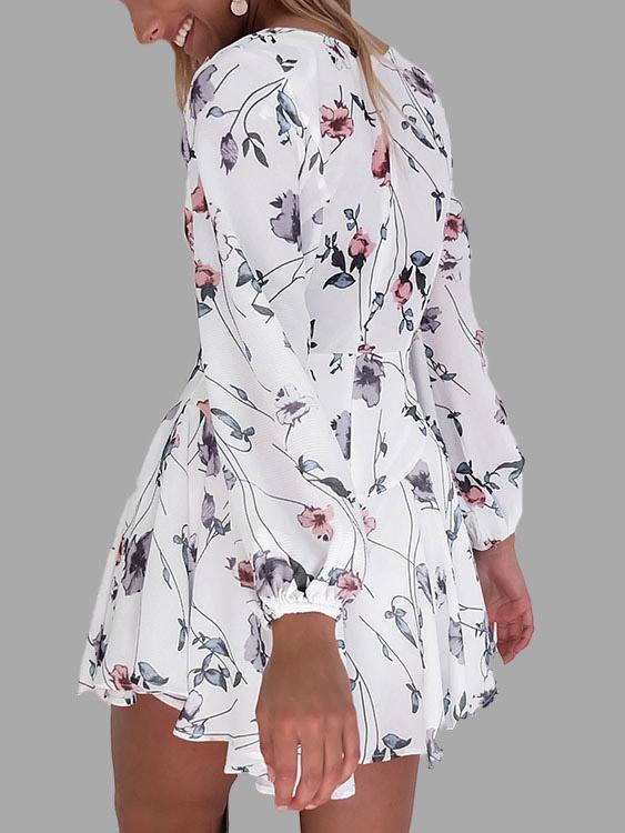 Womens White Floral Dresses