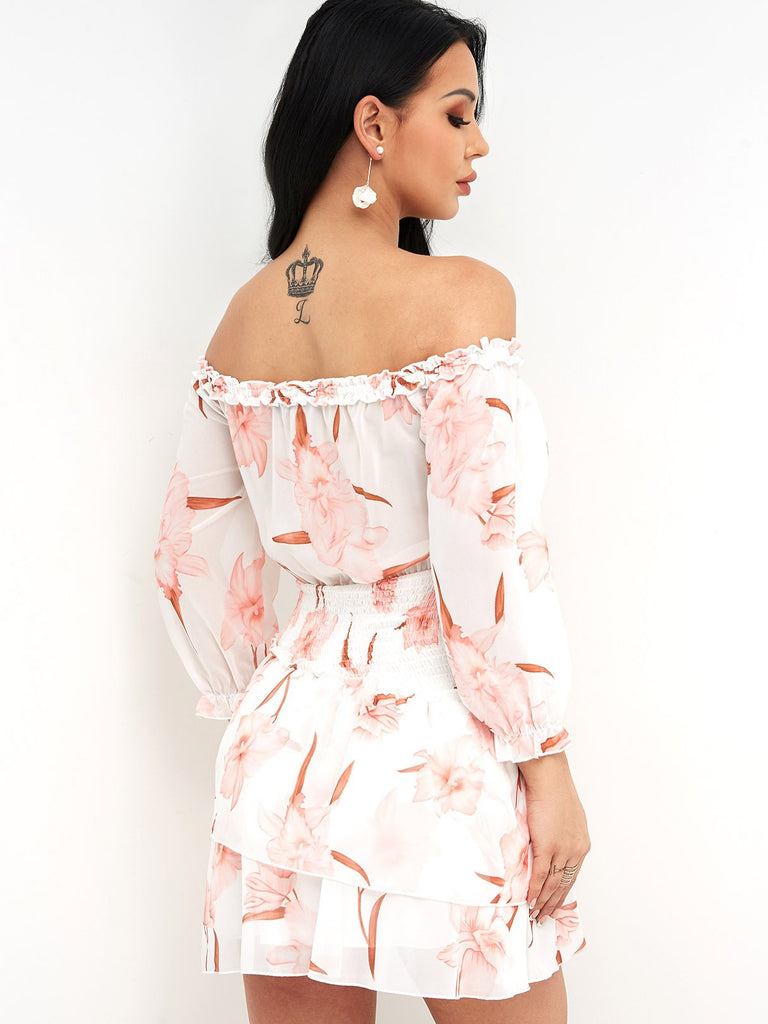 Womens White Floral Dresses