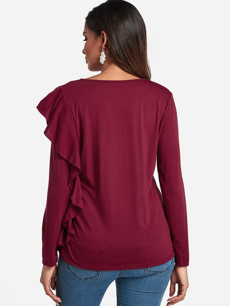 Womens Burgundy T-Shirts