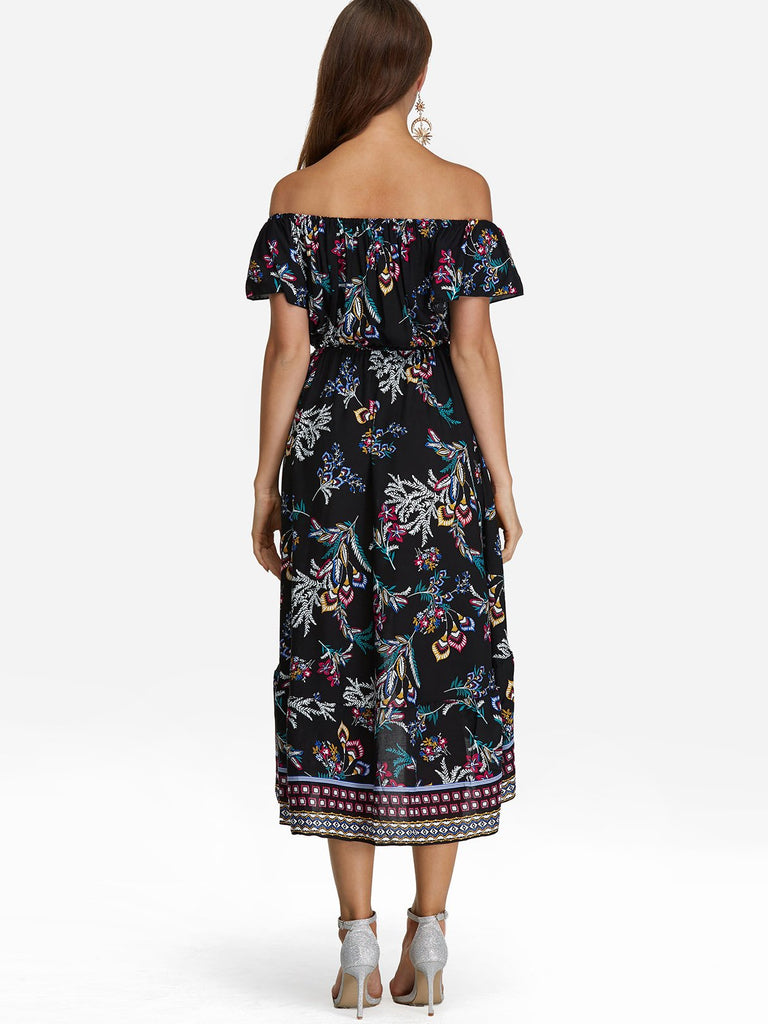 Womens Black Floral Dresses