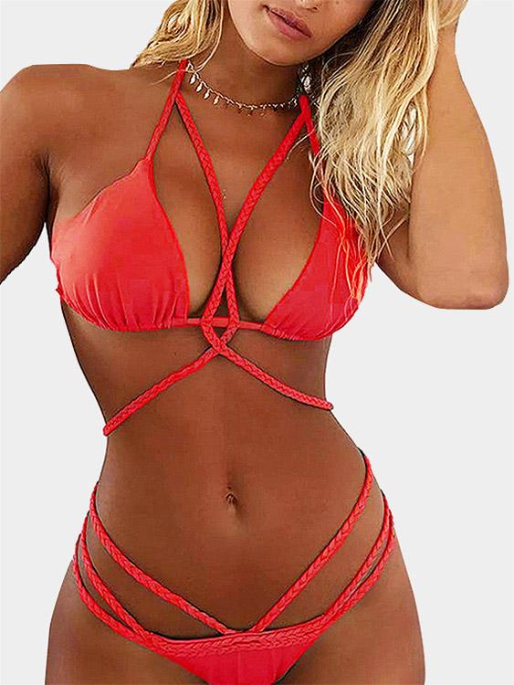 Womens Orange Bikinis