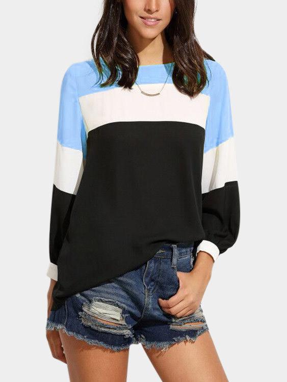 Round Neck Fantasy Colour Long Sleeve Top
