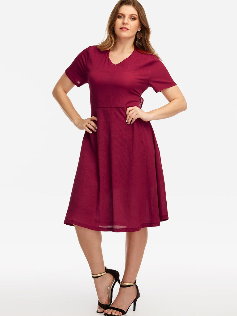 Womens Short Sleeve Plus Size Dresses