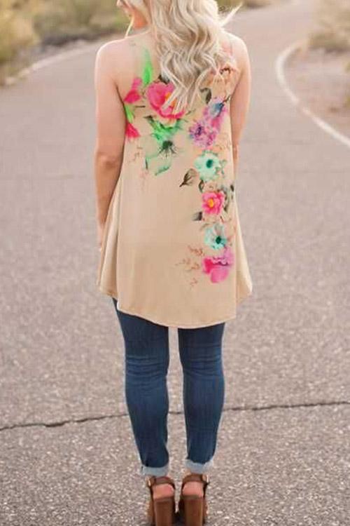 Ladies Khaki Floral Dresses
