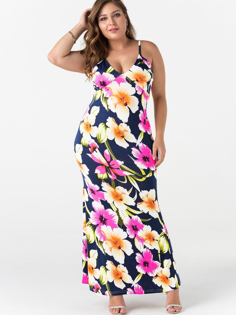 Womens Sleeveless Plus Size Maxi Dress