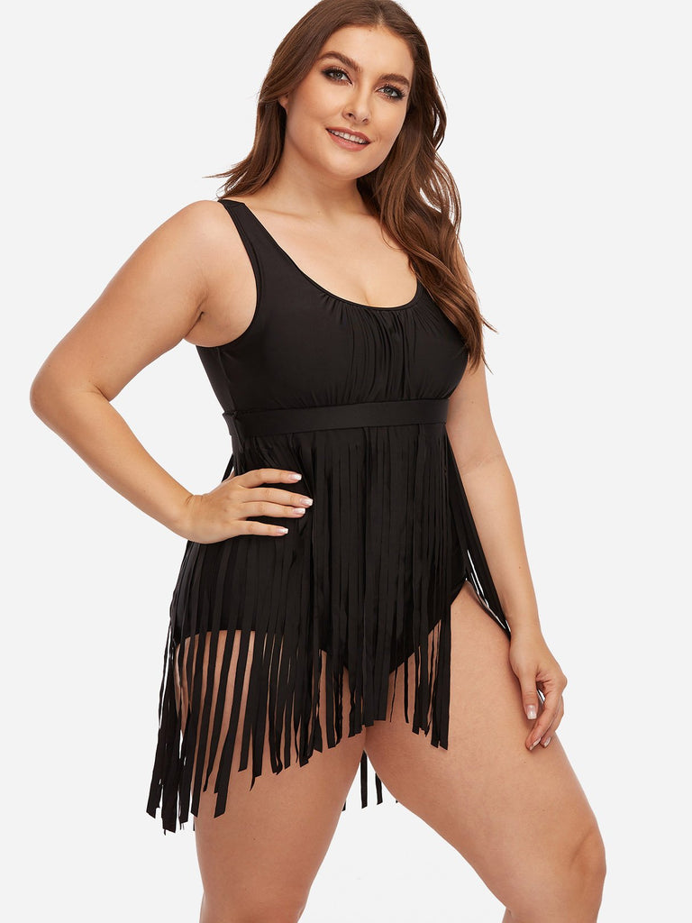 Ladies Black Plus Size Swimwear