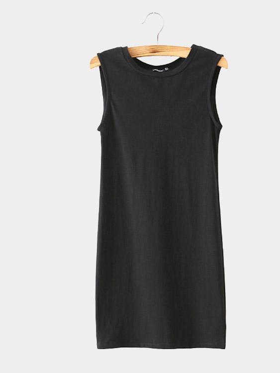 Black Crew Neck Sleeveless Cut Out Bodycon Mini Dress