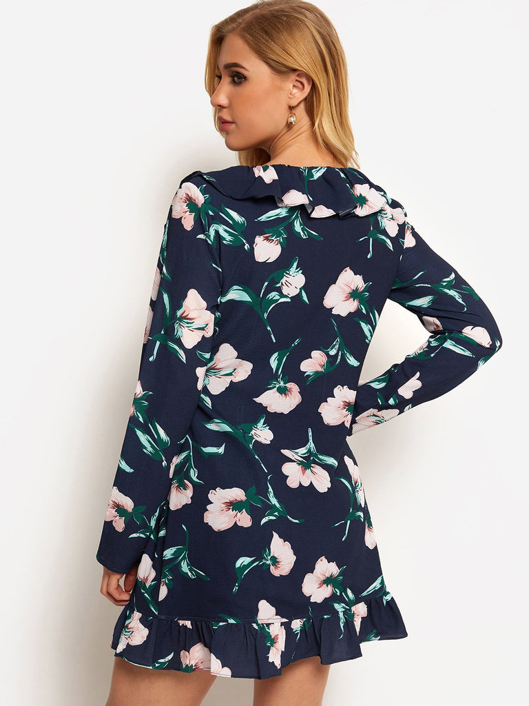 Womens Navy Floral Dresses