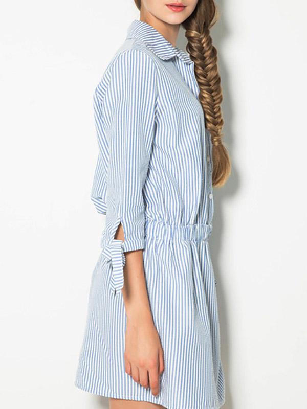 Womens Striped Shirt Dresses