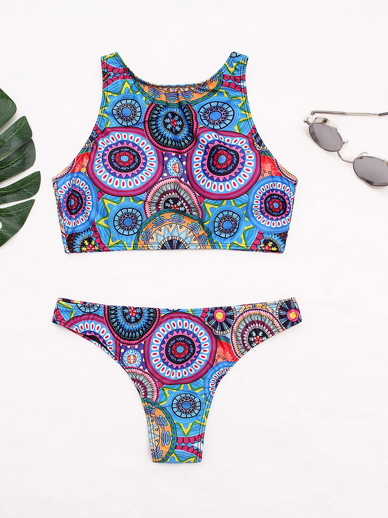 Womens Sleeveless Two Piece Bikinis
