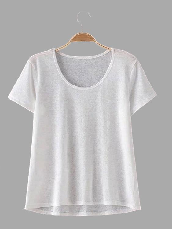 Round Neck Short Sleeve Fashion T-Shirt