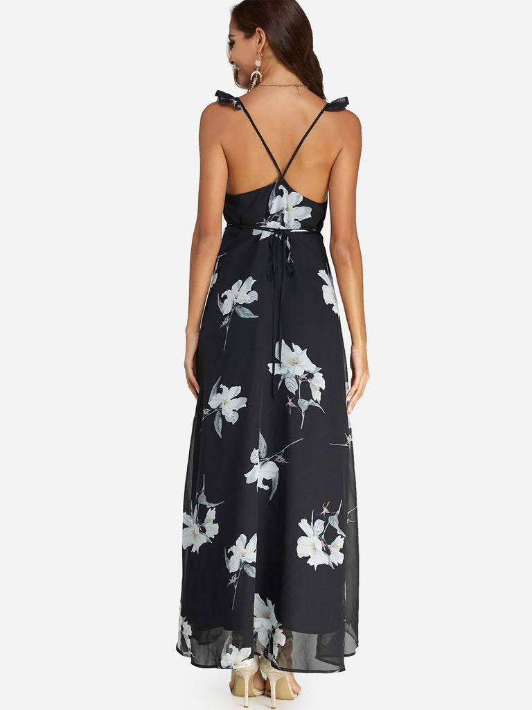 Womens Black Floral Dresses