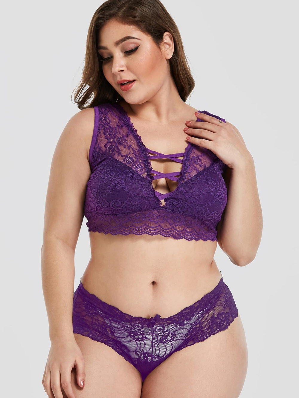 Womens Purple Plus Size Intimates