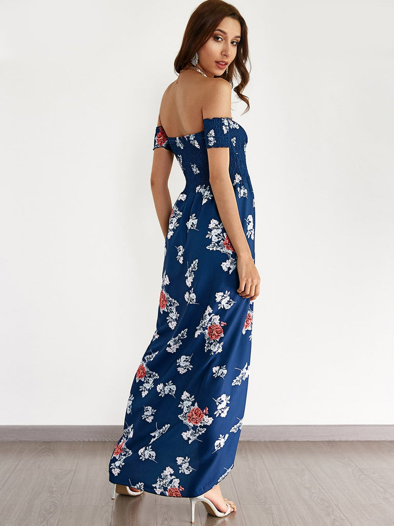 Womens Navy Floral Dresses