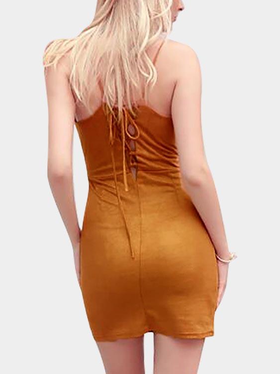 Womens Camel Mini Dresses