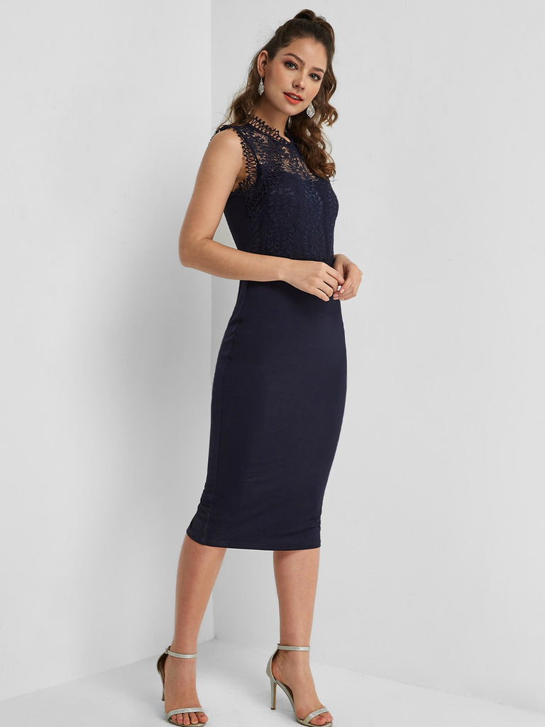 Womens Sleeveless Midi Dress