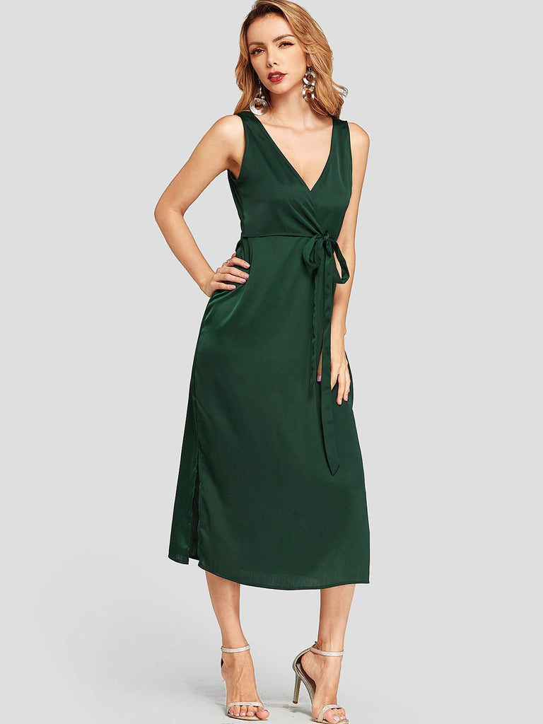 Ladies Green Midi Dresses