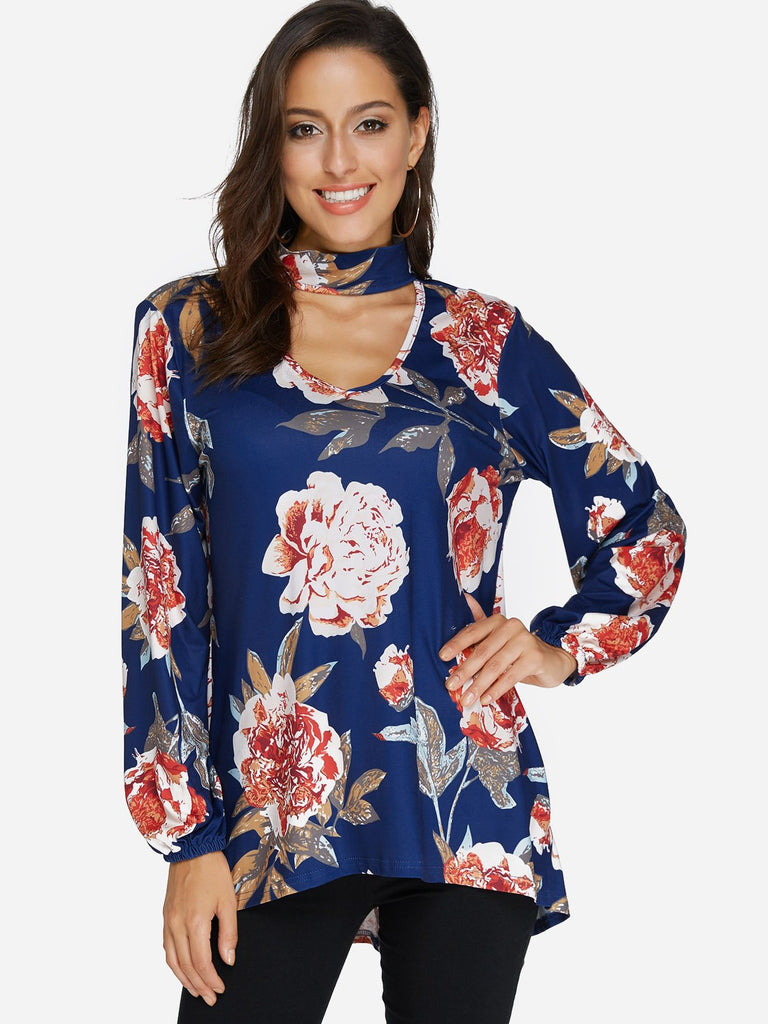 Womens Floral Print Blouses