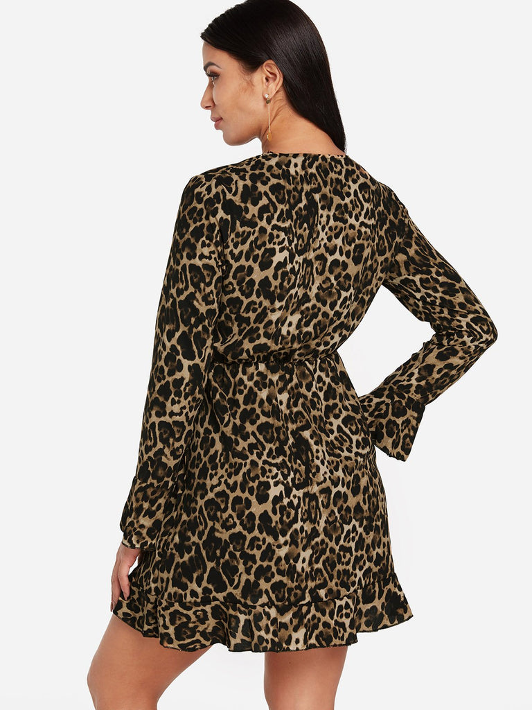 Womens Leopard Mini Dresses