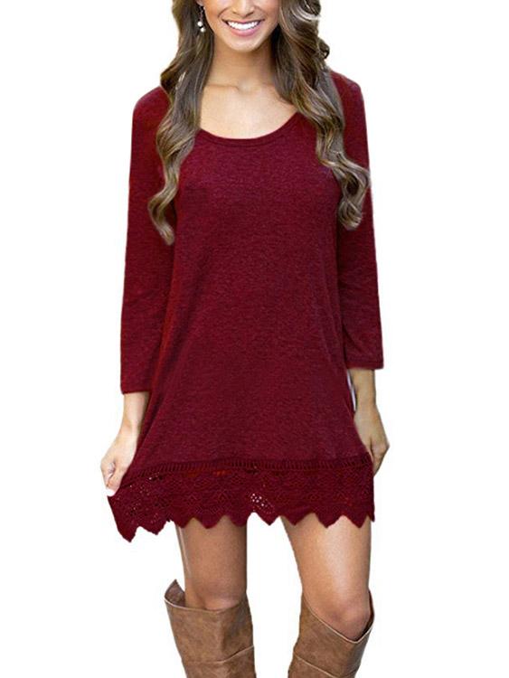 Womens Burgundy Mini Dresses