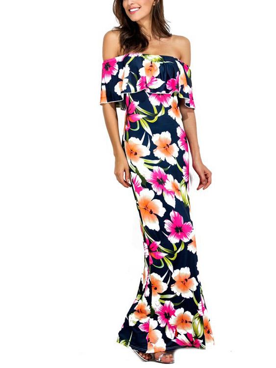 Ladies Navy Maxi Dresses