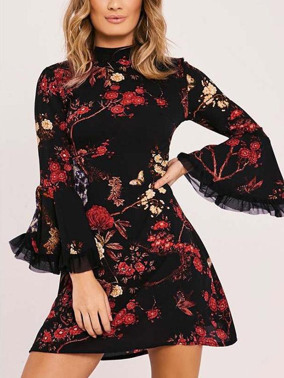 Ladies Long Sleeve Mini Dresses