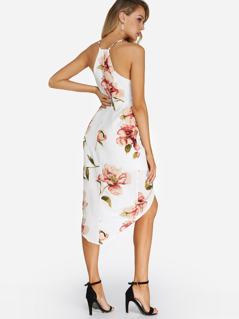 Womens White Floral Dresses