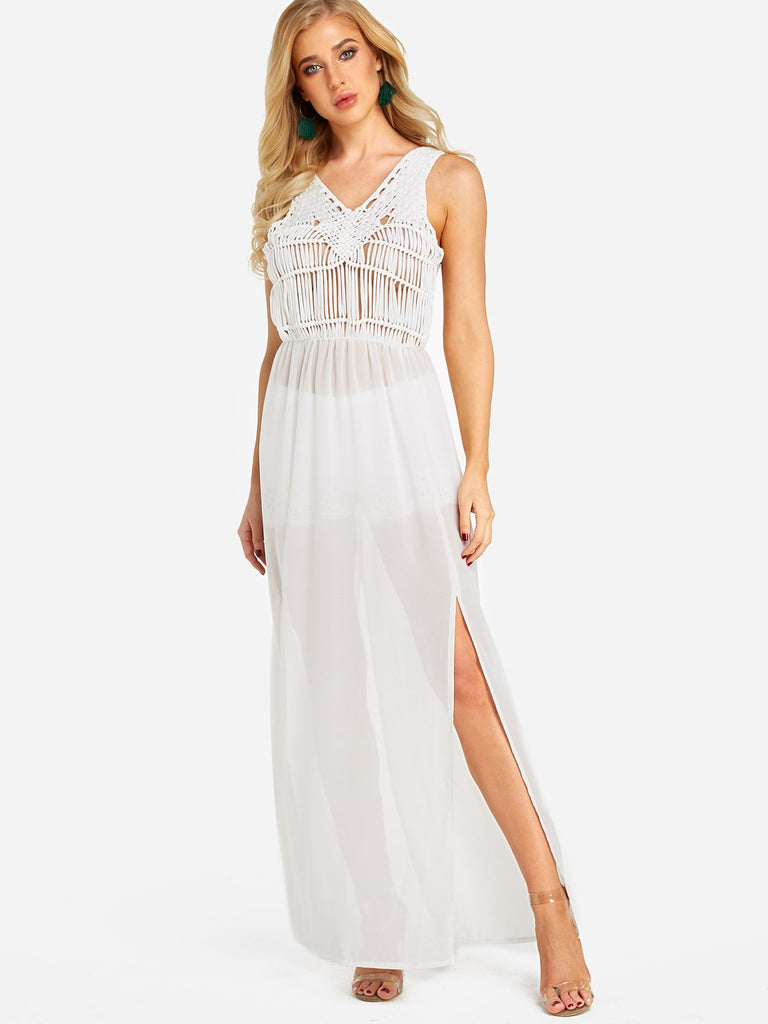 Ladies White Casual Dresses