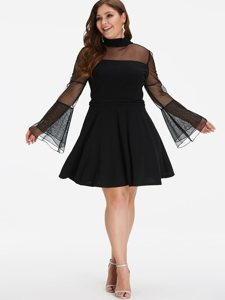 Womens Long Sleeve Plus Size Dress