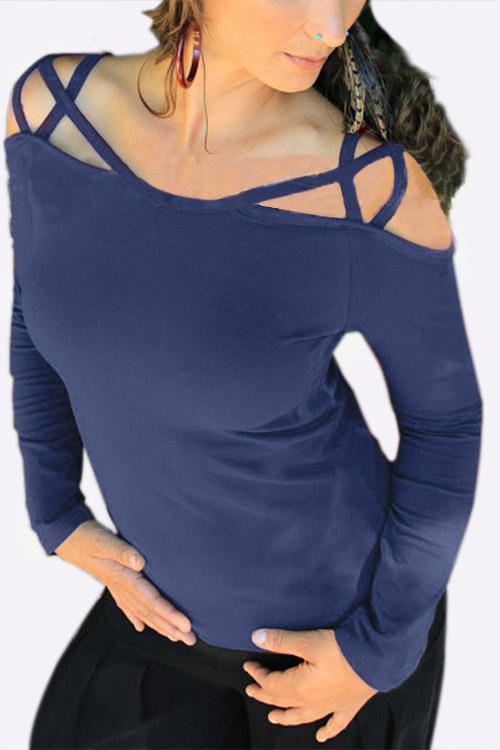 Long Sleeve Blue T-Shirts
