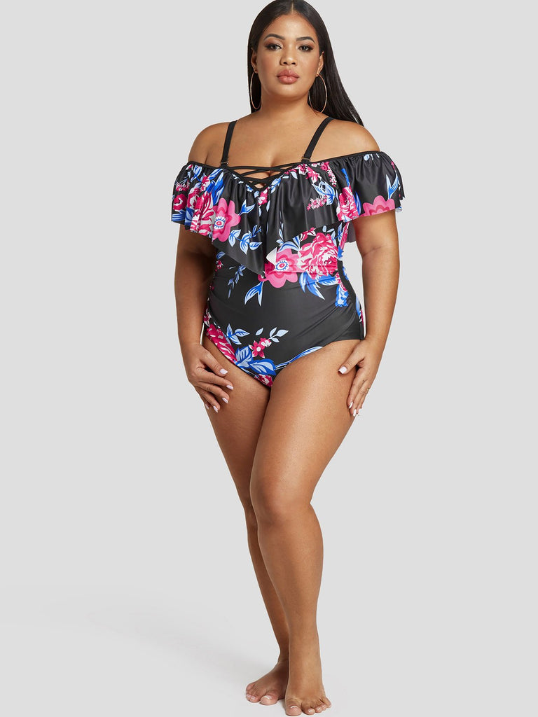 Womens Black Plus Size Swimwear