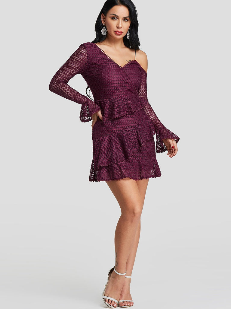 Womens 3/4 Sleeve Mini Dress