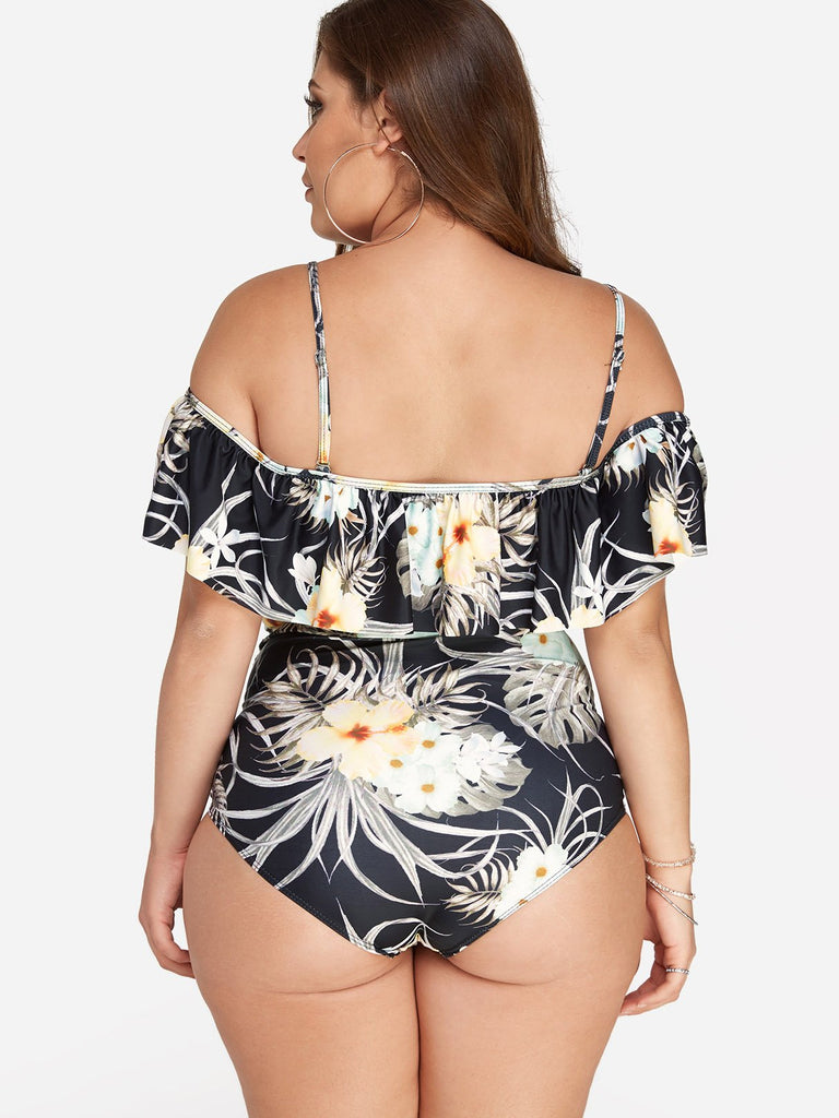 Womens Floral Plus Size Swimwear