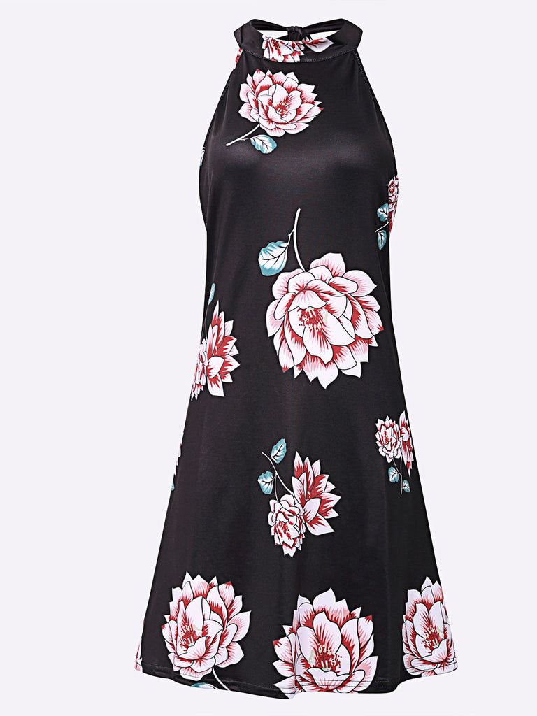 Ladies Black Floral Dresses