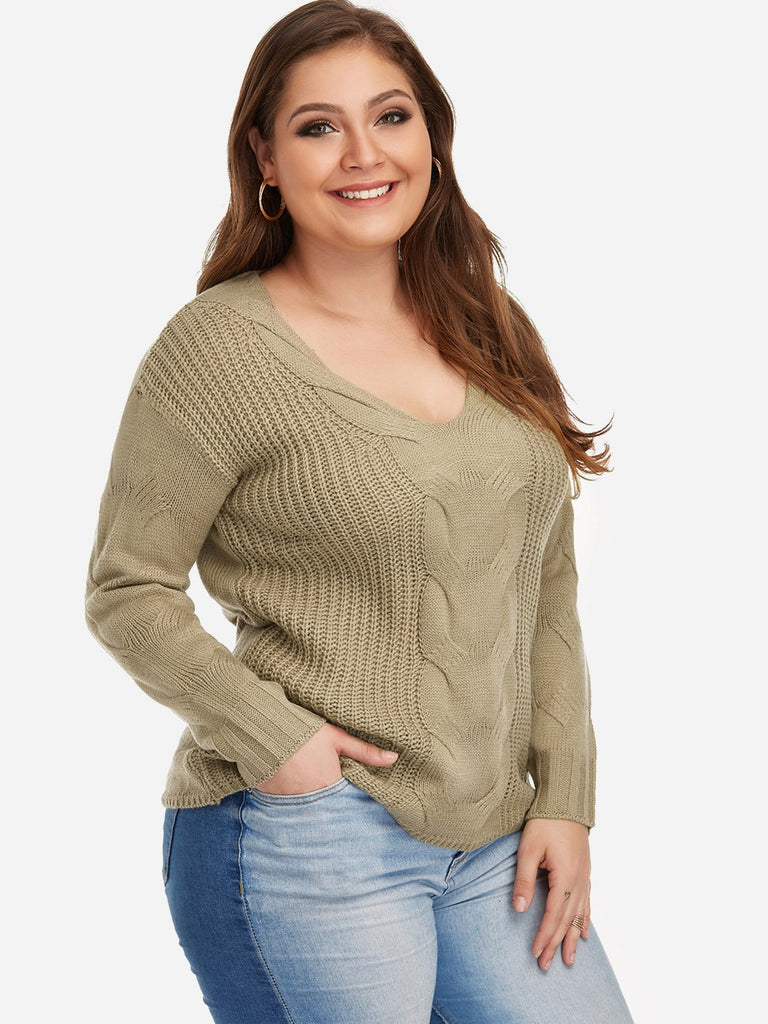 Ladies Khaki Plus Size Tops