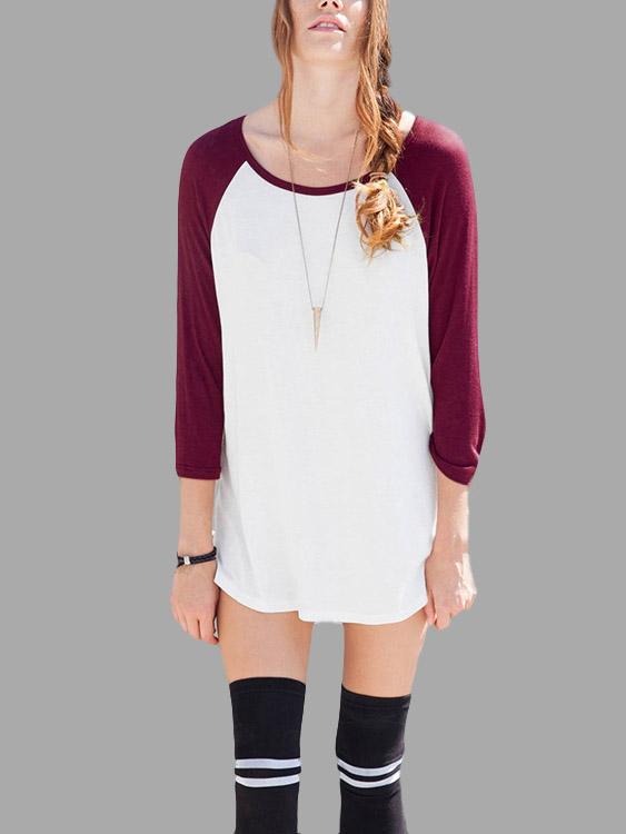 Round Neck Assorted Colour 3/4 Sleeve T-Shirts