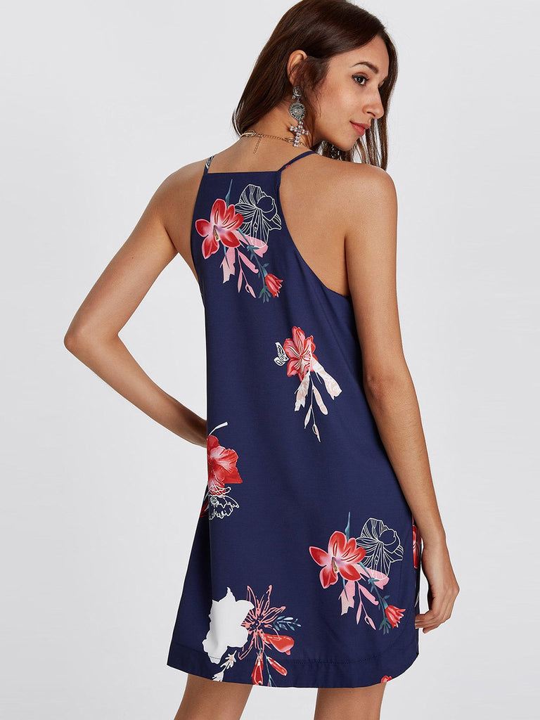 Womens Navy Floral Dresses