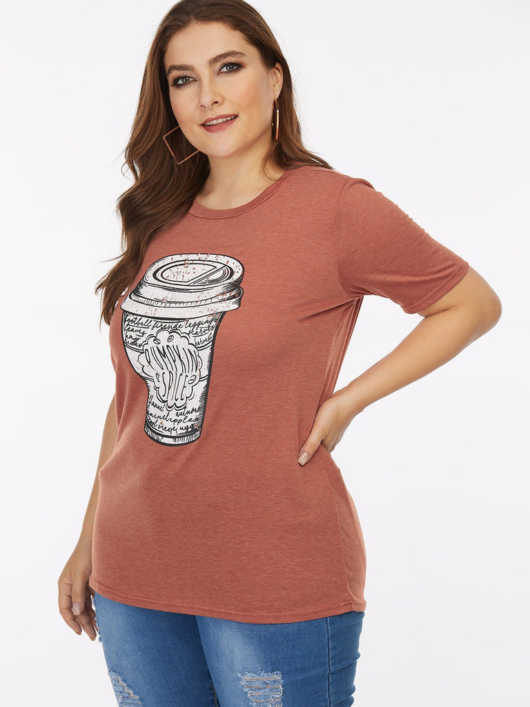 Ladies Orange Plus Size Tops