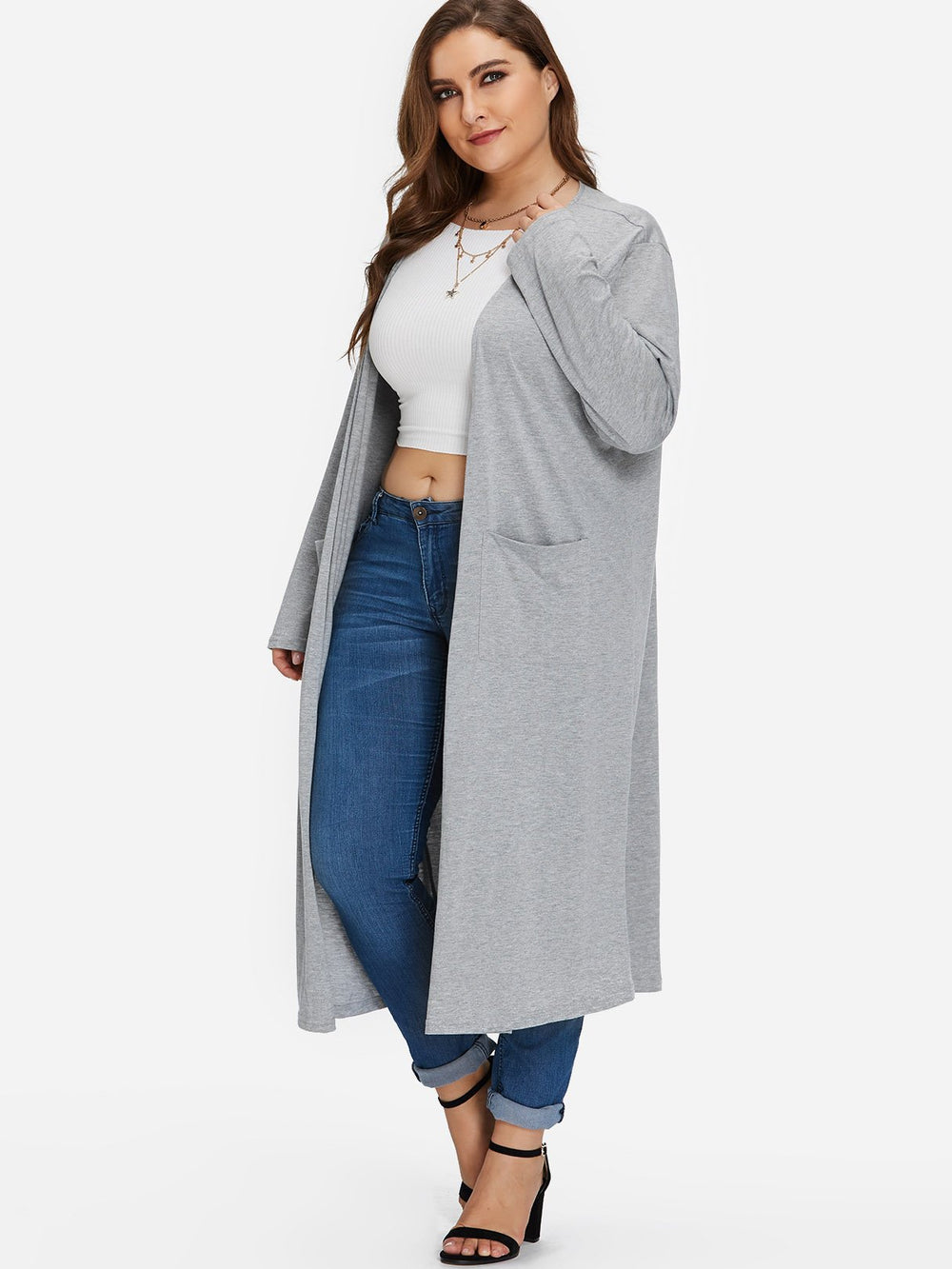 Ladies Grey Plus Size Coats & Jackets