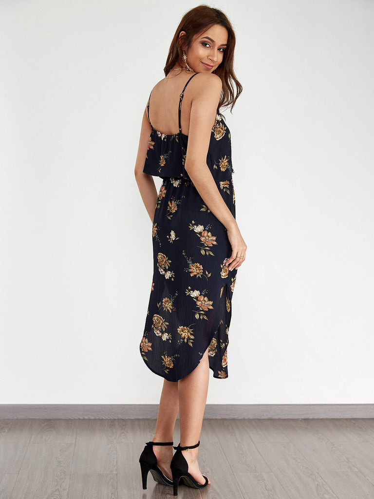 Womens Navy Floral Dresses