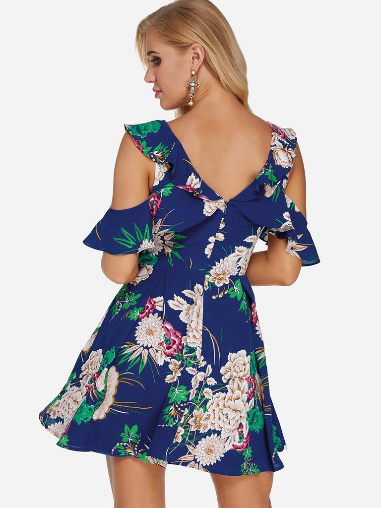 Womens Navy Floral Dresses