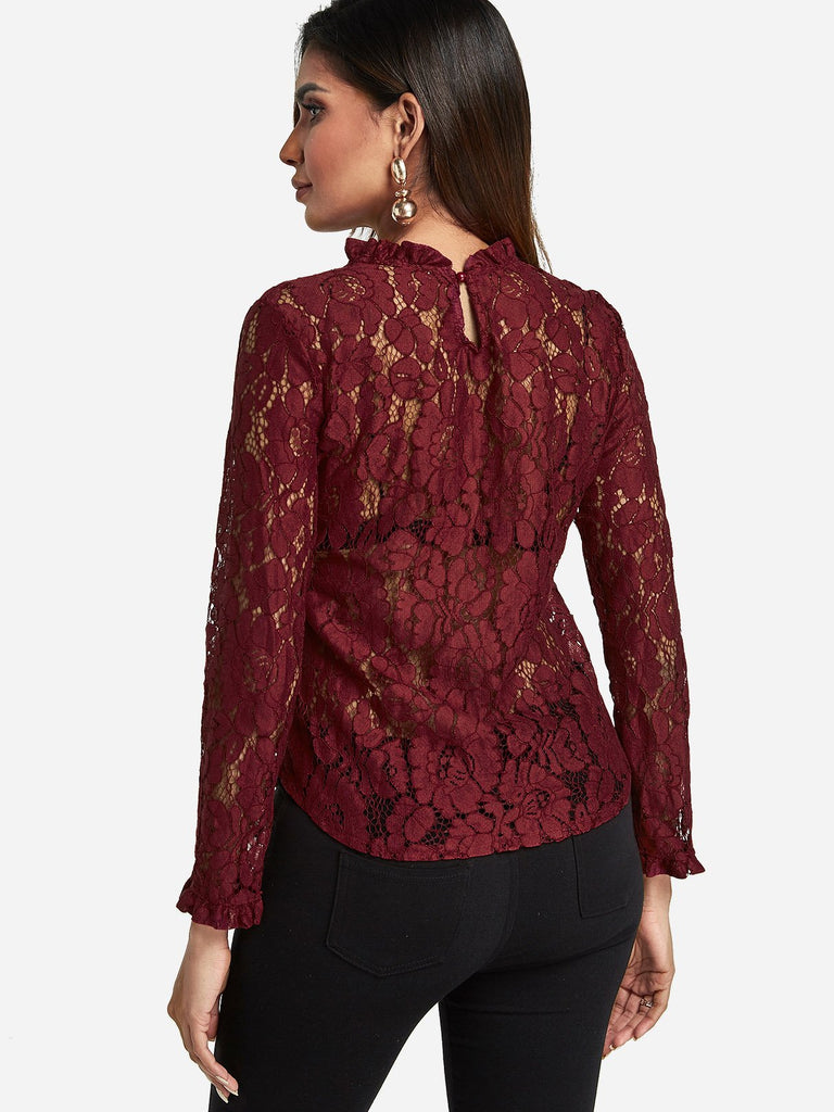 Womens Burgundy Blouses