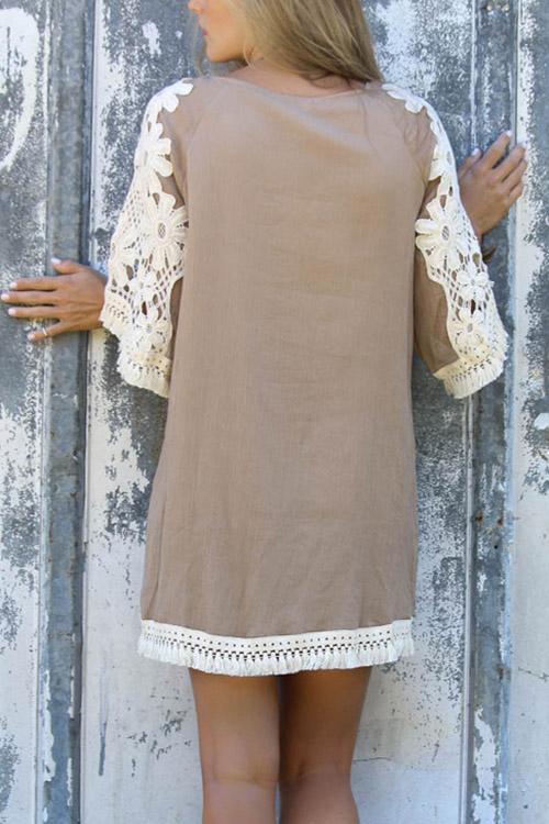 Womens Camel Mini Dresses