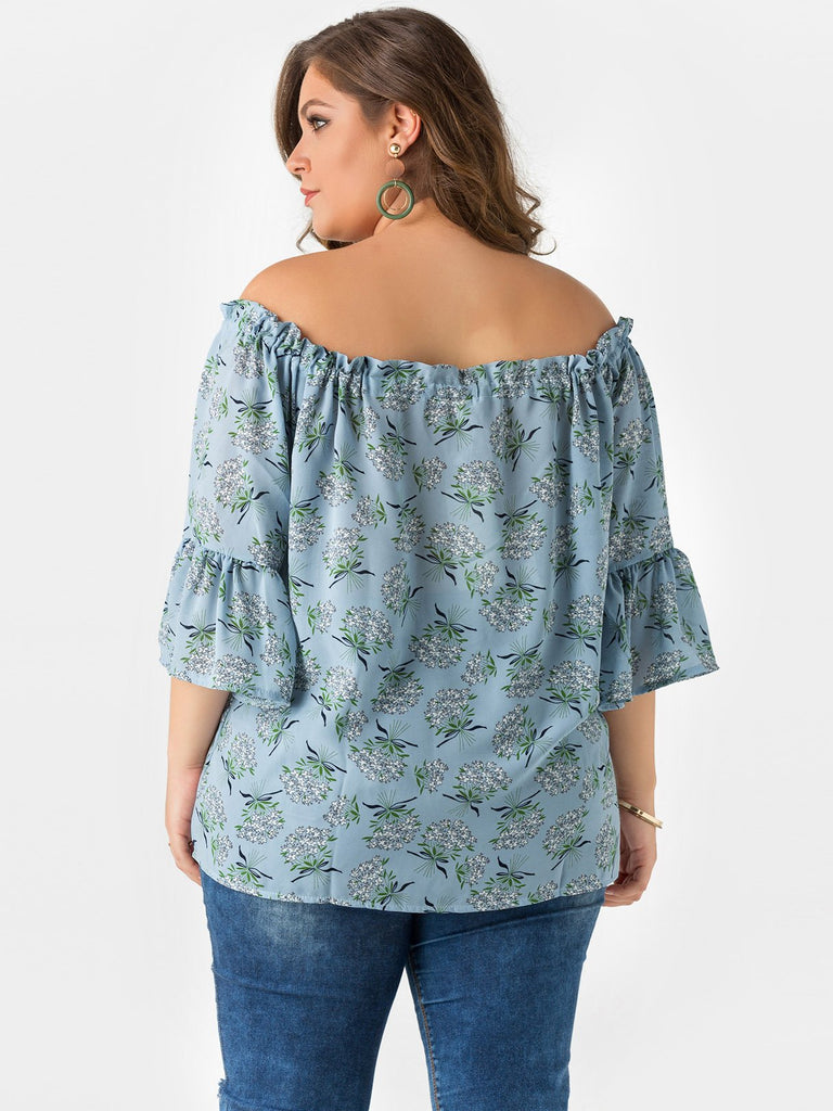 Womens Blue Plus Size Tops